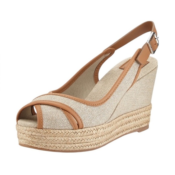 toms-majorca-platform-wedge-  Tory Burch Majorca Platform Slingback Wedge Sandals - Size 39